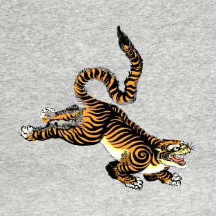 Leaping and Jumping Japanese Tiger T-Shirt